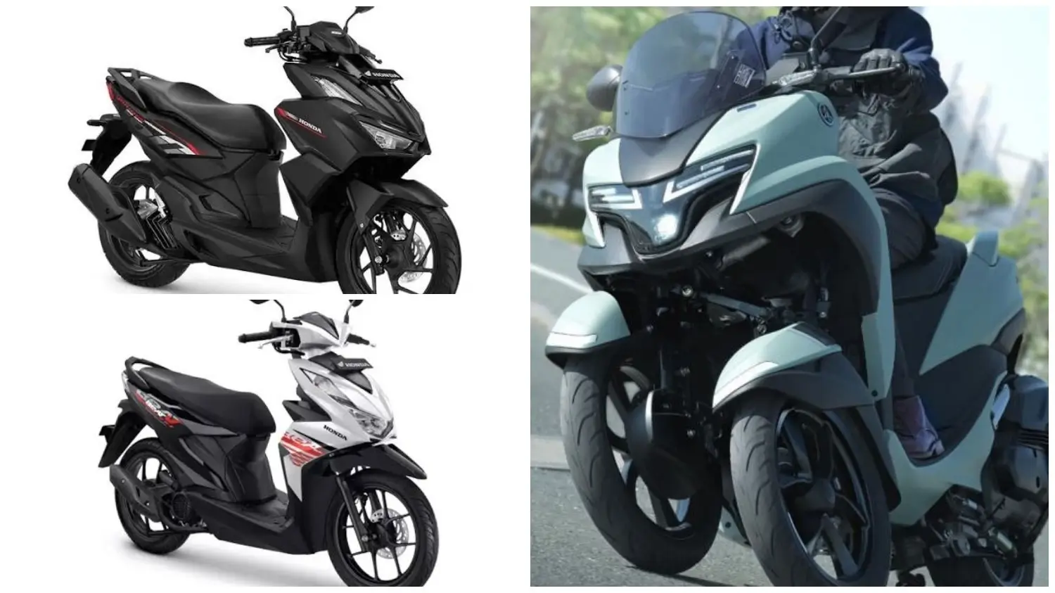 Tampilan ketiga motor pilihan yang ringan, lincah dan nyaman untuk aktivitas harian