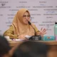 Bupati Gowa Sitti Husniah Talenrang saat tiba di Polda Sulawesi Selatan untuk menjalani pemeriksaan kasus dugaan korupsi