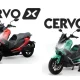 Dua motor listrik ALVA CERVO X dan CERVO Q berdampingan tampil dengan desain sporty modern yang saling melengkapi