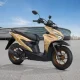 Tampilan samping depan Honda BeAT Street Brown 2026 dengan velg ring 12 dan warna coklat doff
