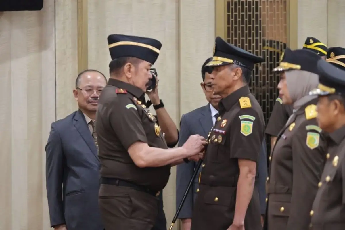 Upacara pelantikan 15 Kepala Kejaksaan Tinggi baru oleh Jaksa Agung di Gedung Utama Kejagung Jakarta