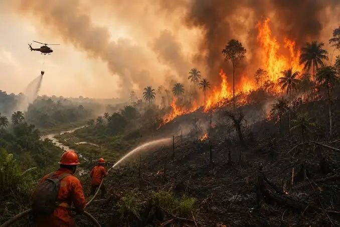 Para nelayan Natuna terpaksa berhenti melaut karena kabut asap pekat akibat karhutla
