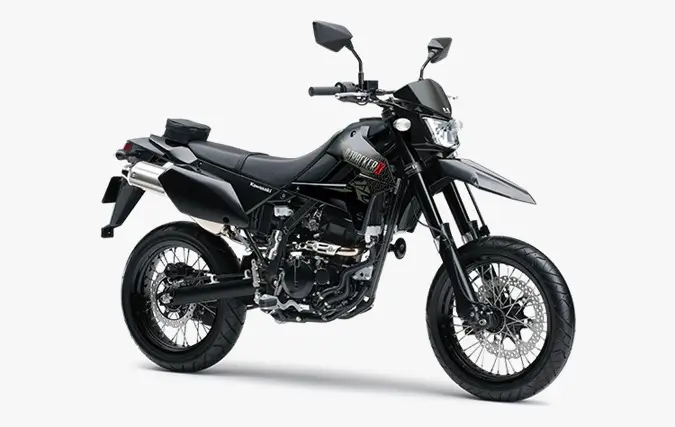 Tampilan depan samping Kawasaki D-Tracker X 2026 desain garang bodi sporty