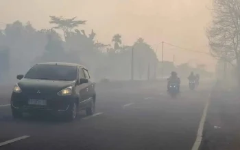 Ilustrasi warga terpapar kabut asap karhutla dan peningkatan kasus ISPA