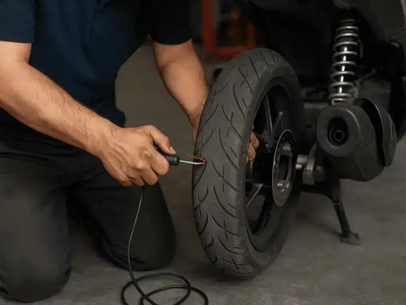 Ilustrasi ban tubeless motor beserta penjelasan kelebihan dan kekurangannya