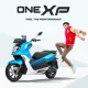 Tujuh unit motor listrik berdesain modern sporty tampil berjejer terlihat gagah dan menarik