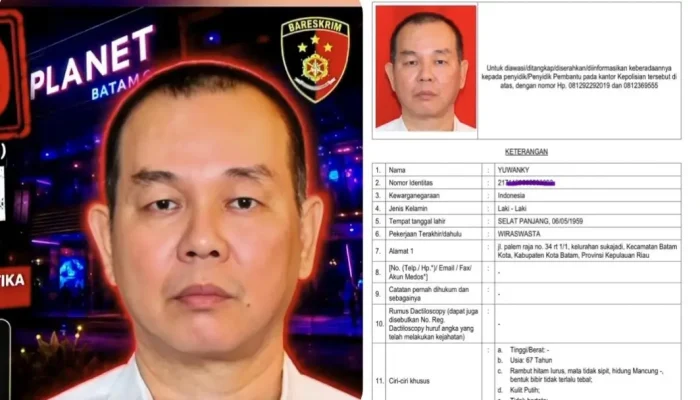 Kabur ke Singapura Terlibat Kasus Penyediaan Narkoba, Polisi Buru Yuwanky Pemilik Planet Batam!