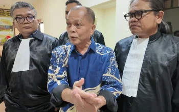 Sidang pembacaan vonis terhadap Laksamana Muda TNI Purn Leonardi dalam kasus korupsi pengadaan terminal satelit di Pengadilan Militer Tinggi II 08 Jakarta