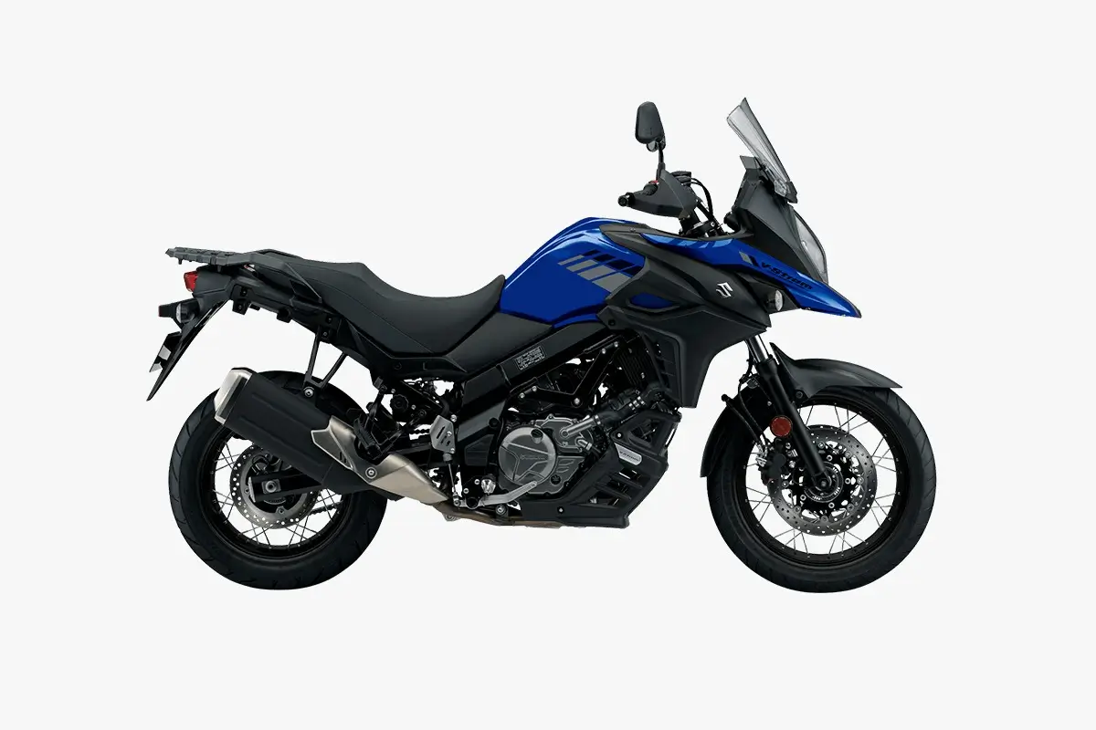 Tampilan motor Suzuki V-Strom 650 siap menjelajah segala medan jalan
