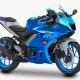 Ilustrasi motor Yamaha YZF R2 desain full fairing garang bergaya racing