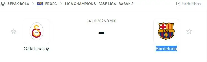 Galatasaray Tantang Barcelona di Liga Champions 14 Oktober