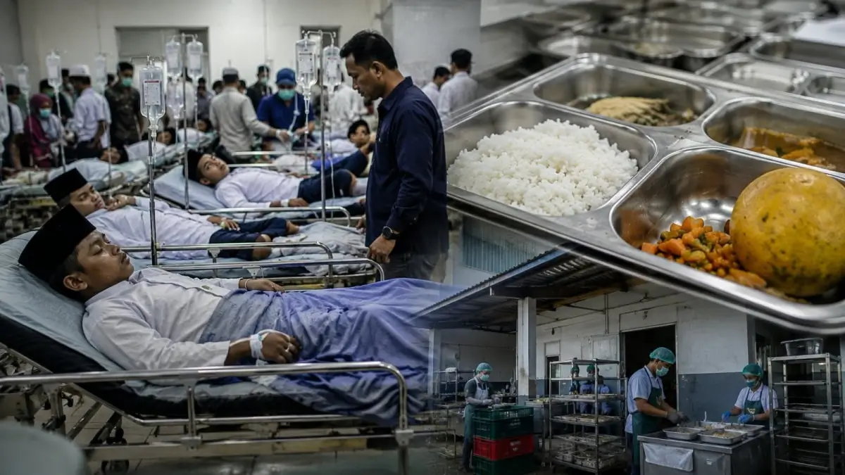 Ratusan santri Pondok Pesantren Manbaul Hikam Sidoarjo mengalami keracunan diduga dari makanan program Makan Bergizi Gratis dan dilarikan ke rumah sakit